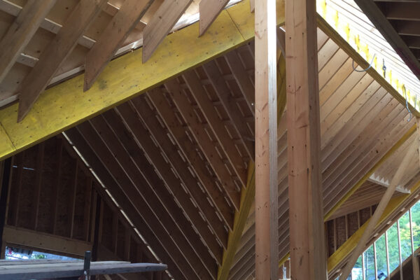 wooden framing image of a residential home roof - J.R. Construction LTD - midland on