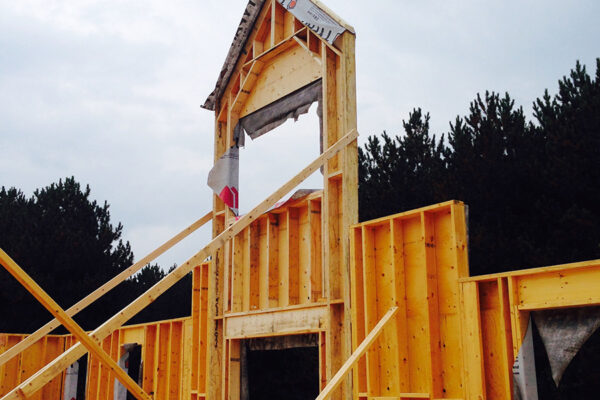 wooden framing walls being put in for a new home - J.R. Construction LTD - midland on
