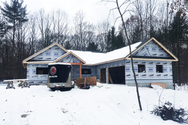small residential house being built - foundation and framing - J.R. Construction LTD - midland on