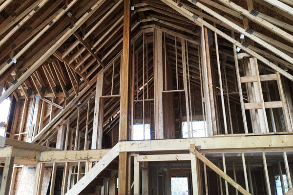 wooden framing for a large two story residential home - J.R. Construction LTD - midland on